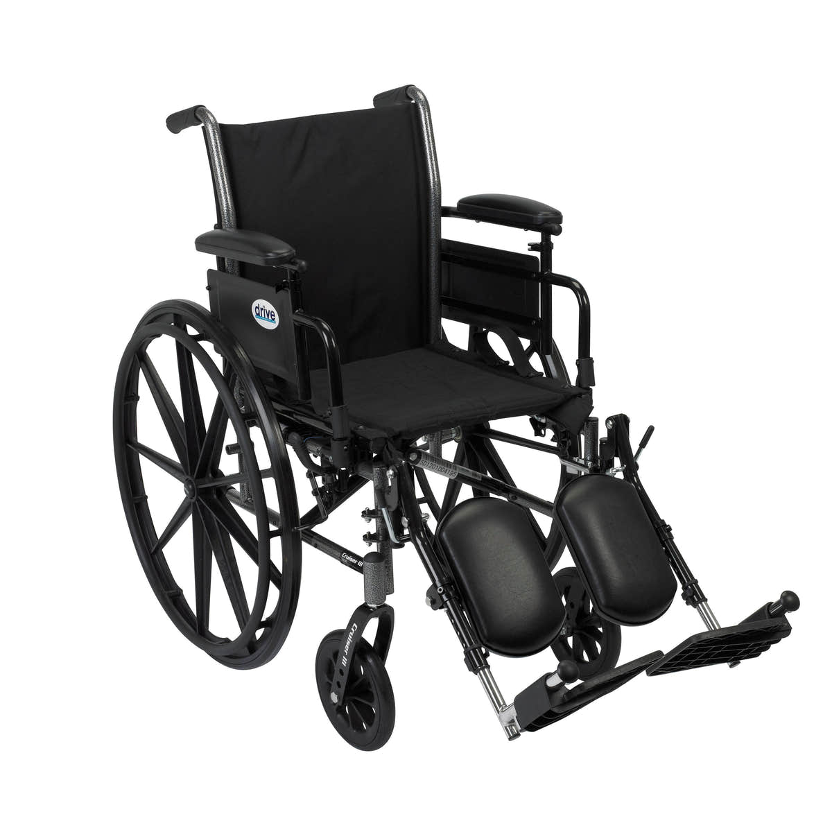 Cruiser III Light Weight Wheelchair with Flip Back Removable Arms, Adjustable Height Desk Arms, Elevating Leg Rests, 18" Cruiser III Light Weight Wheelchair with Flip Back Removable Arms, Adjustable Height Desk Arms, Elevating Leg Rests, 18"