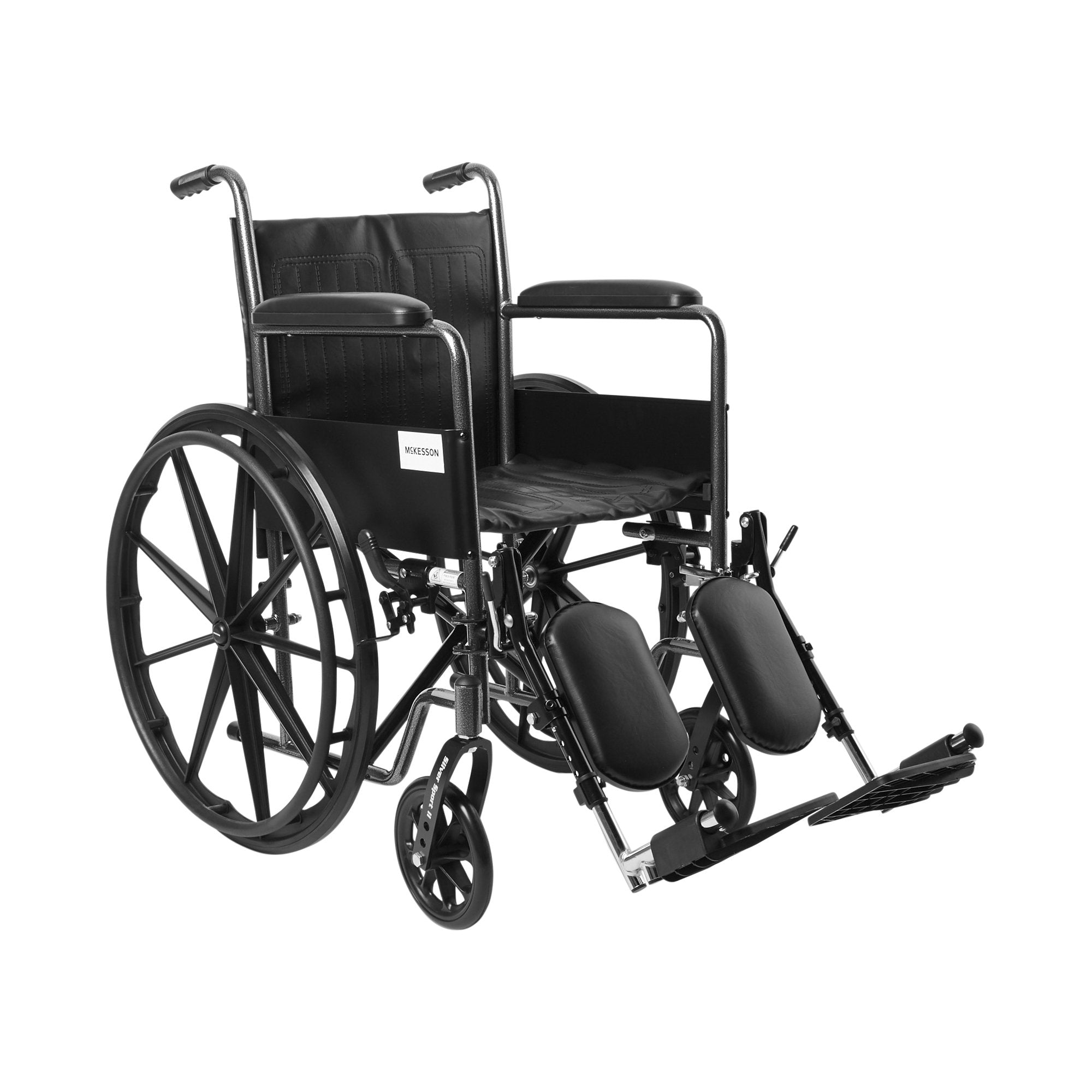 McKesson Dual Axle Wheelchair Full Length Arm Swing-Away Elevating Footrest, 18 Inch Seat Width -Each McKesson Dual Axle Wheelchair Full Length Arm Swing-Away Elevating Footrest, 18 Inch Seat Width -Each