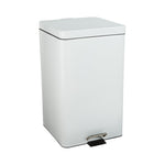 McKesson Trash Can with Plastic Liner, Square, Steel, Step-On, 32 QT, White -Each McKesson Trash Can with Plastic Liner, Square, Steel, Step-On, 32 QT, White -Each