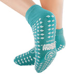 Pillow Paws Slipper Socks Double Print, Large, Teal -1 Pair