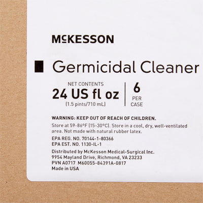 McKesson Germicidal Surface Disinfectant Cleaner, 24 oz. Trigger Spray Bottle -Case of 6 McKesson Germicidal Surface Disinfectant Cleaner, 24 oz. Trigger Spray Bottle -Case of 6