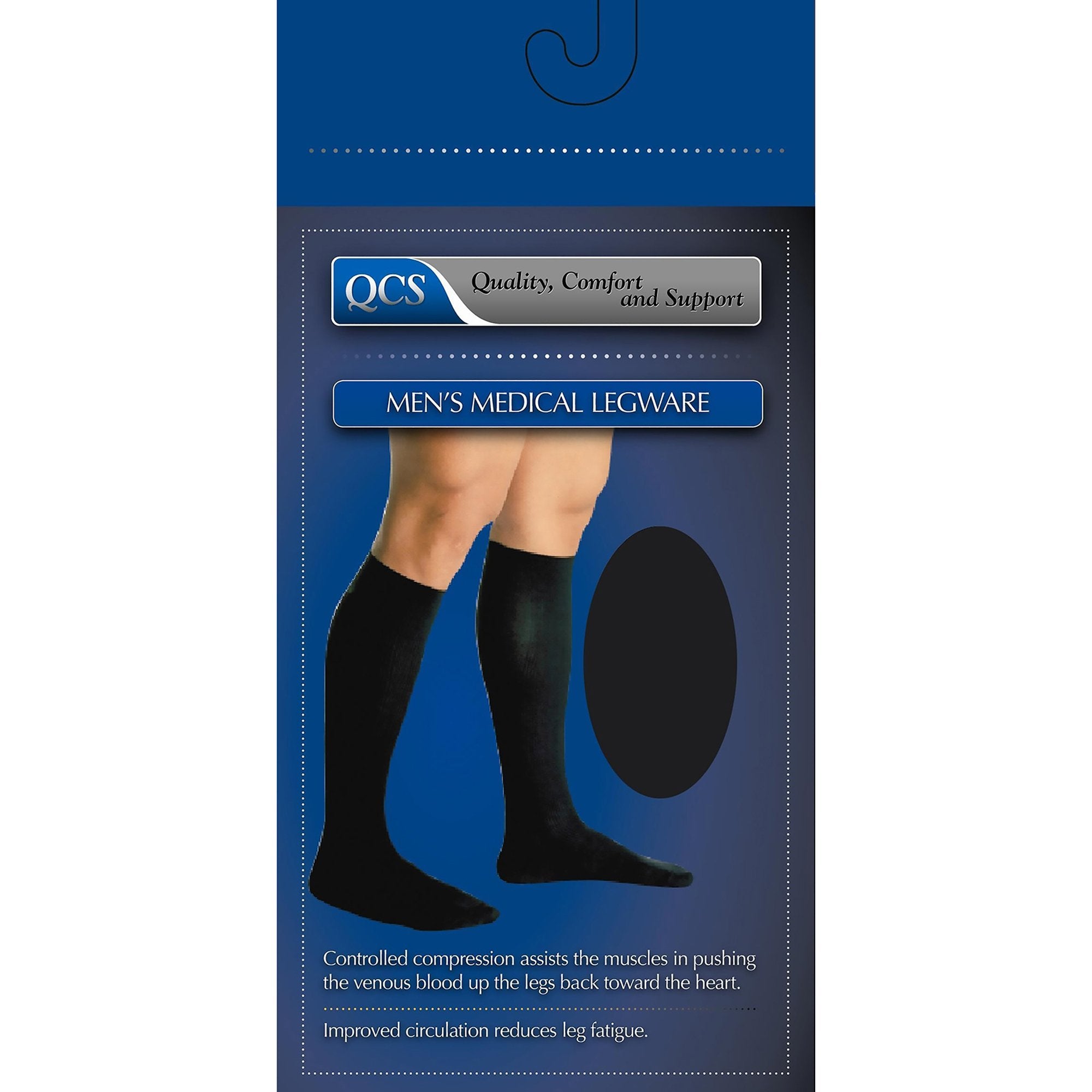 QCS Firm Compression Knee-High Socks, Large, Black -Each QCS Firm Compression Knee-High Socks, Large, Black -Each