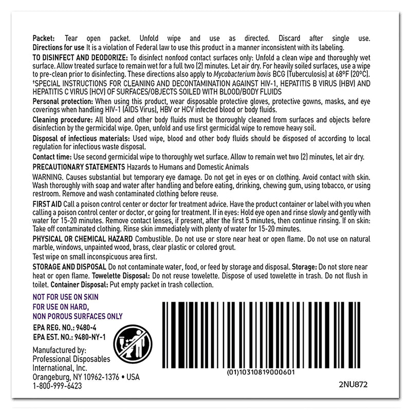 Super Sani-Cloth Surface Disinfectant Wipe, X-Large Individual Packet -Case of 150 Super Sani-Cloth Surface Disinfectant Wipe, X-Large Individual Packet -Case of 150
