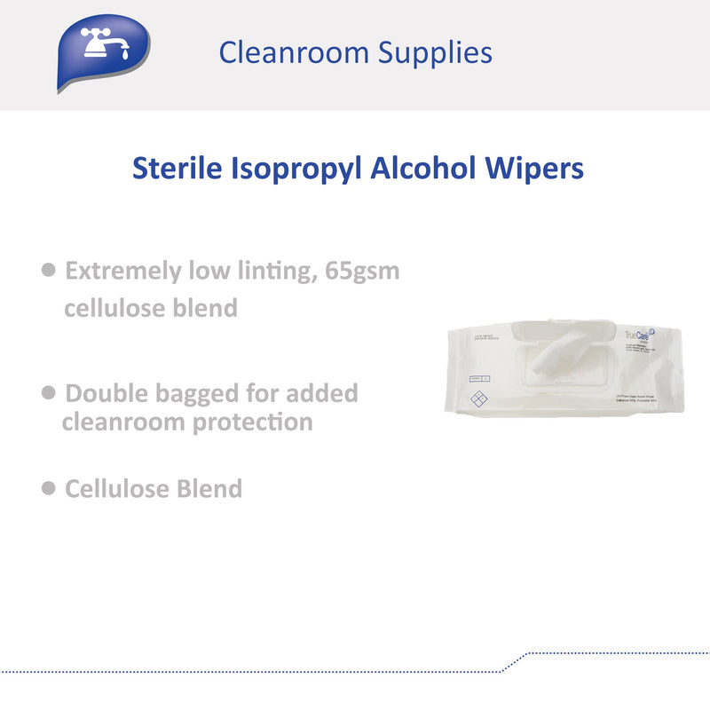 TrueCare Biomedix Sterile Isopropyl Alcohol Wipers -Case of 24 TrueCare Biomedix Sterile Isopropyl Alcohol Wipers -Case of 24