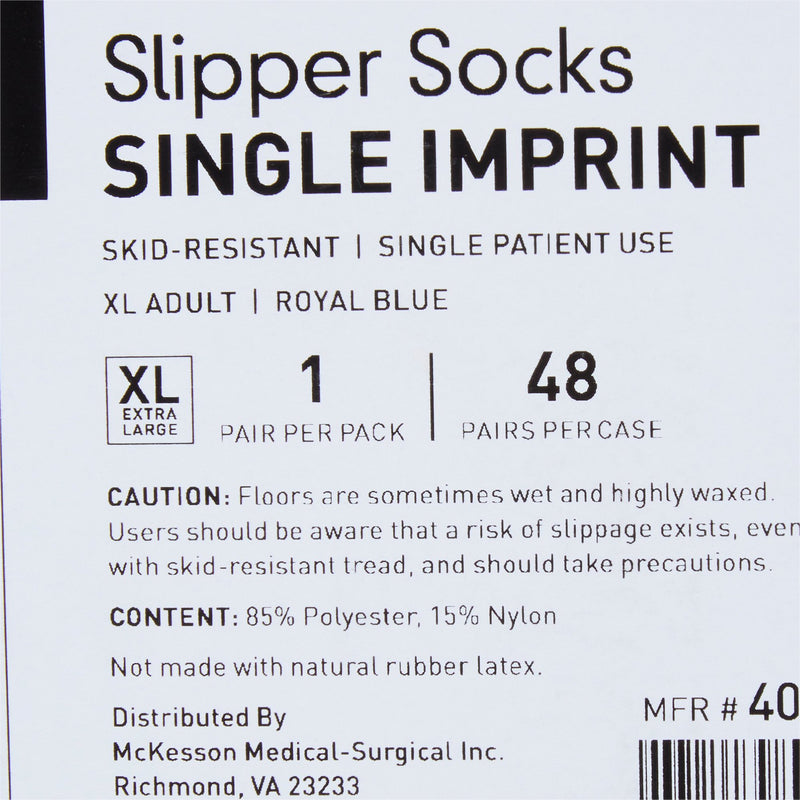McKesson Terries Adult Slipper Socks, X-Large, Royal Blue -Case of 48 McKesson Terries Adult Slipper Socks, X-Large, Royal Blue -Case of 48