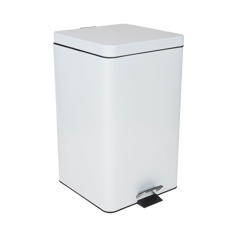 McKesson Trash Can with Plastic Liner, Square, Steel, Step-On, 32 QT, White -Each McKesson Trash Can with Plastic Liner, Square, Steel, Step-On, 32 QT, White -Each