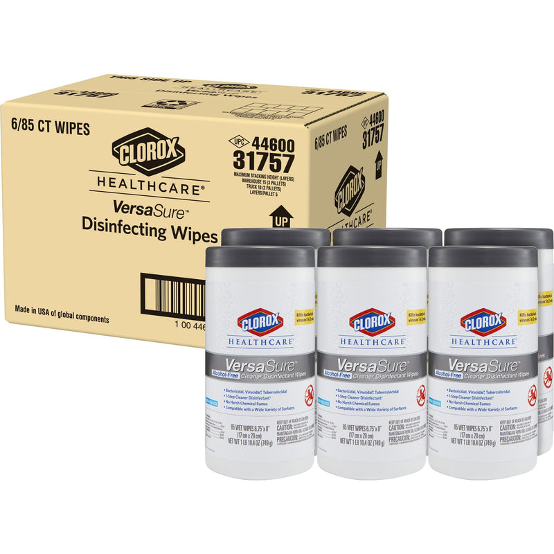 Clorox Healthcare VersaSure Cleaner Disinfectant Wipes, Cannister -Carton of 85 Clorox Healthcare VersaSure Cleaner Disinfectant Wipes, Cannister -Carton of 85