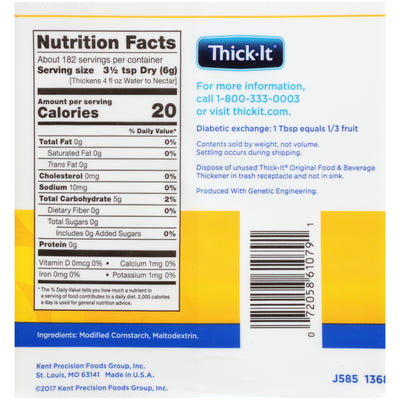 Thick-It Original Food & Beverage Thickener, Unflavored, 36 oz. Canister -Case of 6 Thick-It Original Food & Beverage Thickener, Unflavored, 36 oz. Canister -Case of 6