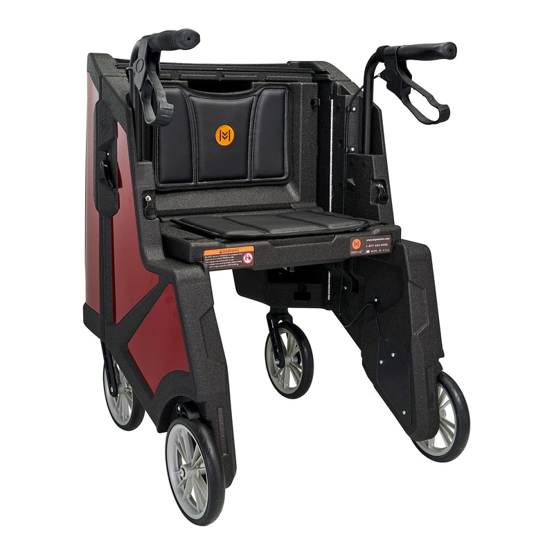 Tour Adjustable Height Folding 4 Wheel Rollator, Ruby Red -Each Tour Adjustable Height Folding 4 Wheel Rollator, Ruby Red -Each