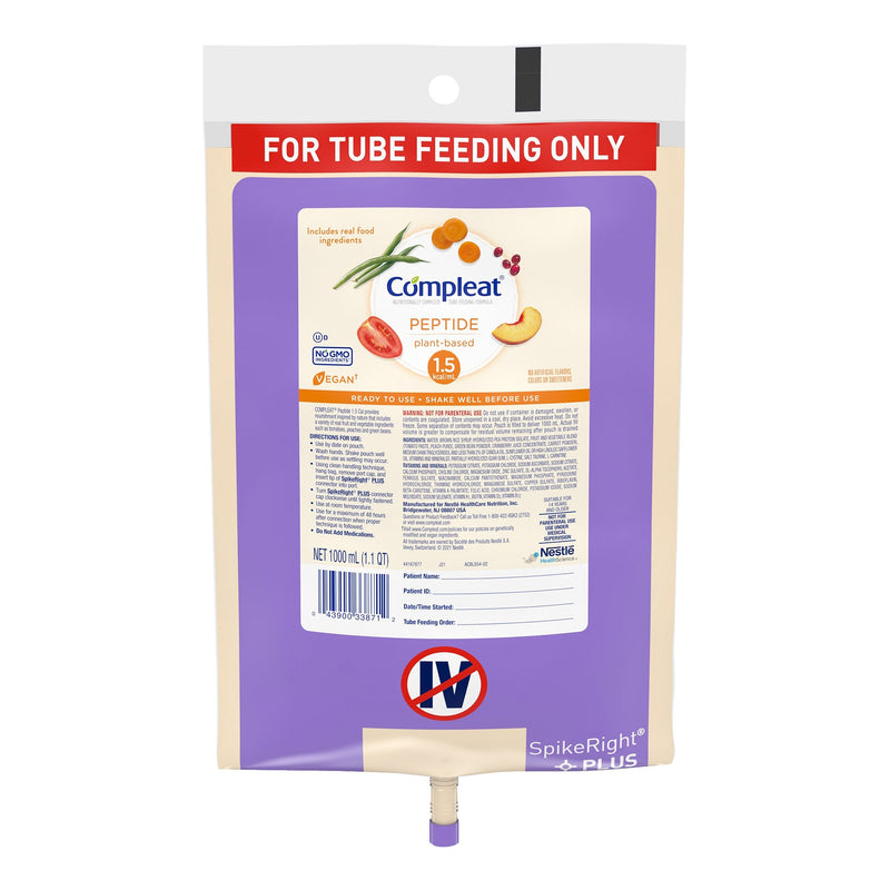 Compleat Tube Feeding Formula Peptide 1.5 SpikeRight PLUS 1000 mL UltraPa -Case of 6 Compleat Tube Feeding Formula Peptide 1.5 SpikeRight PLUS 1000 mL UltraPa -Case of 6