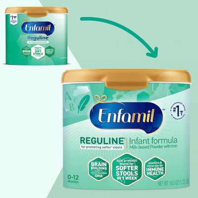 Enfamil Reguline Powder Infant Formula Tub new packaging Enfamil Reguline Powder Infant Formula Tub new packaging