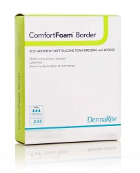 ComfortFoam Border Silicone Adhesive with Border Silicone Foam Dressing, 2 x 2 Inch - (2 X 2 Inch / Each) ComfortFoam Border Silicone Adhesive with Border Silicone Foam Dressing, 2 x 2 Inch - (2 X 2 Inch / Each)