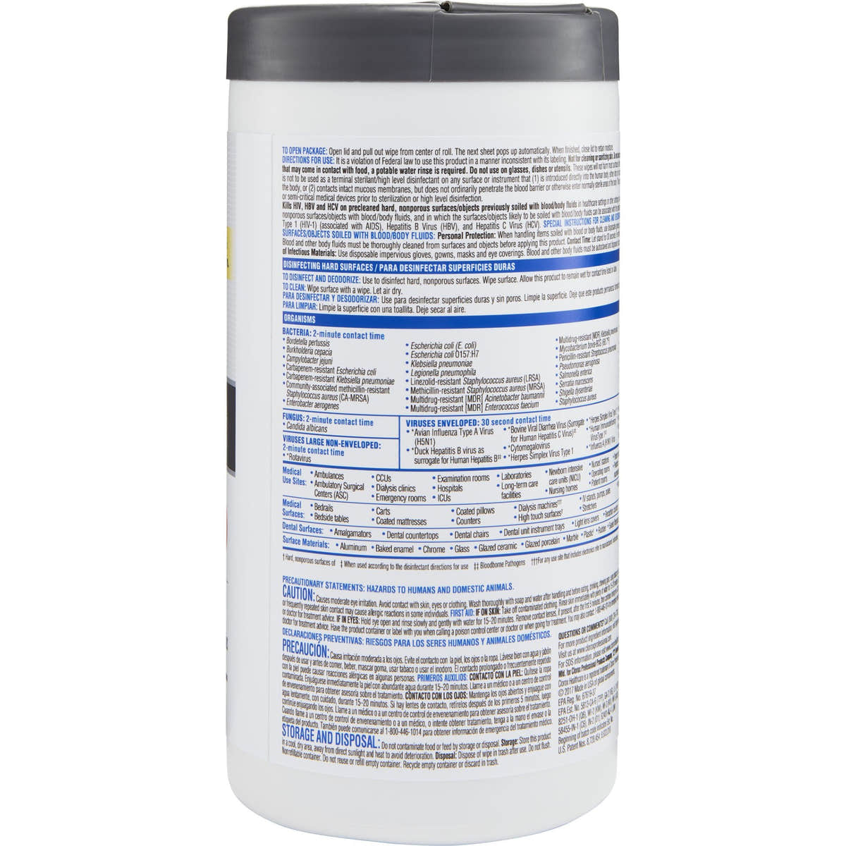 Clorox Healthcare VersaSure Cleaner Disinfectant Wipes, Cannister -Carton of 85 Clorox Healthcare VersaSure Cleaner Disinfectant Wipes, Cannister -Carton of 85