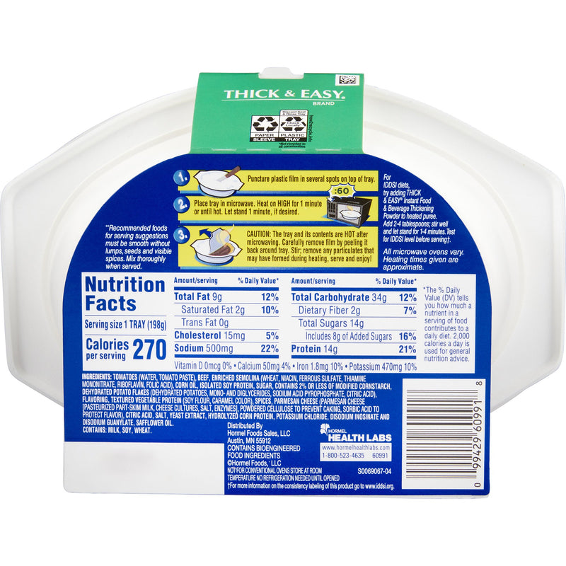 Thick & Easy Purées, Italian Style Beef Lasagna Purée, 7 oz. Tray -Case of 7 Thick & Easy Purées, Italian Style Beef Lasagna Purée, 7 oz. Tray -Case of 7