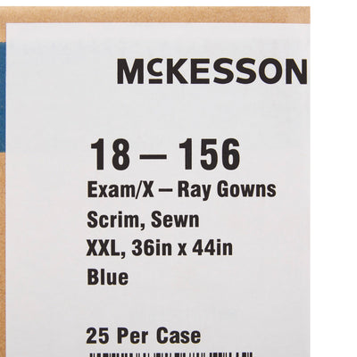 McKesson Patient Exam Gown, 2X-Large, Blue -Case of 25 McKesson Patient Exam Gown, 2X-Large, Blue -Case of 25