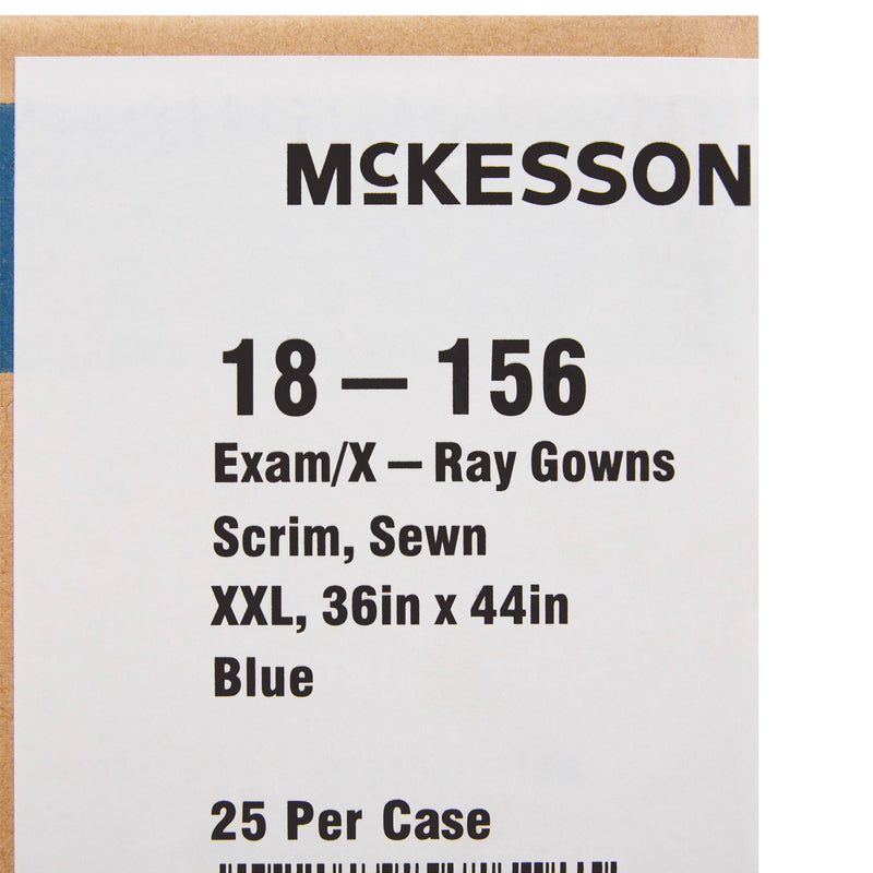 McKesson Patient Exam Gown, 2X-Large, Blue -Case of 25 McKesson Patient Exam Gown, 2X-Large, Blue -Case of 25