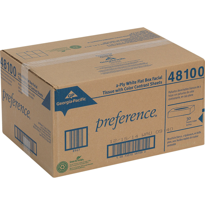 Pacific Blue Select Facial Tissue, White, 7-15/16" x 4-3/4", 2-Ply -Box of 100 Pacific Blue Select Facial Tissue, White, 7-15/16" x 4-3/4", 2-Ply -Box of 100