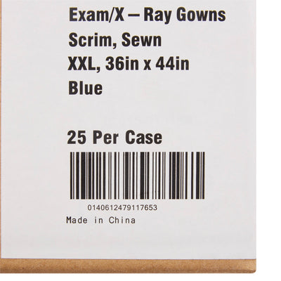 McKesson Patient Exam Gown, 2X-Large, Blue -Case of 25 McKesson Patient Exam Gown, 2X-Large, Blue -Case of 25