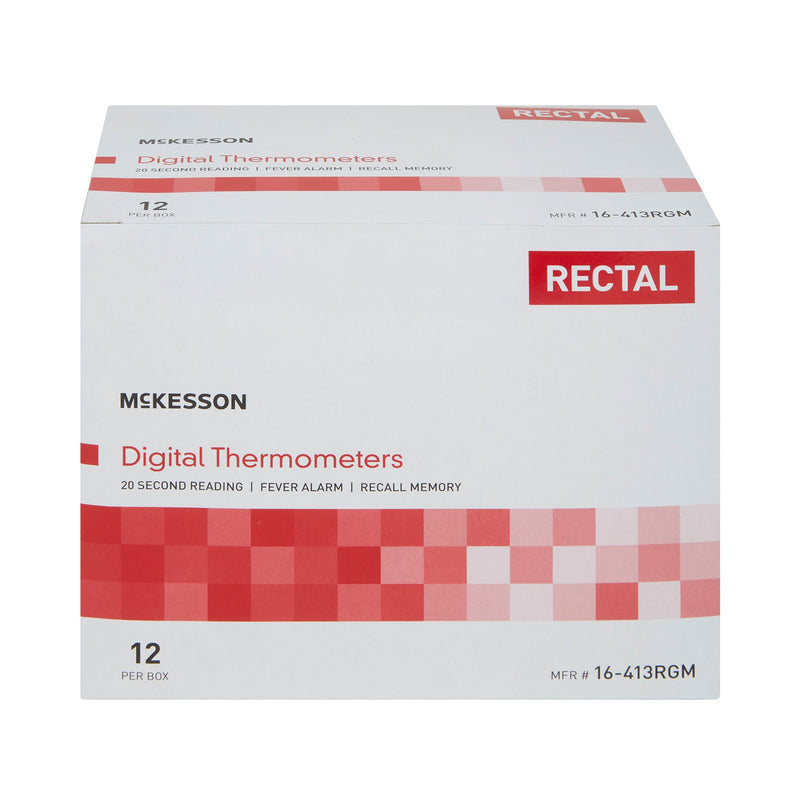 McKesson Rectal Digital Thermometer, Red -Each McKesson Rectal Digital Thermometer, Red -Each