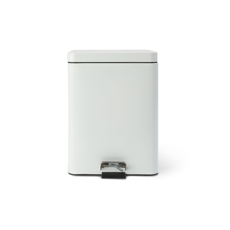 McKesson Trash Can With Plastic Liner, Square, Steel, Step-On, 20 QT, White -Each McKesson Trash Can With Plastic Liner, Square, Steel, Step-On, 20 QT, White -Each