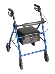 Carex Classics 4-Wheel Rolling Walker, Metallic Blue -Each Carex Classics 4-Wheel Rolling Walker, Metallic Blue -Each