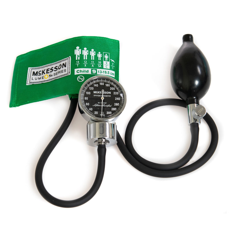 McKesson LUMEON Professional Aneroid Sphygmomanometer, Green, Child, Arm -Box of 1 McKesson LUMEON Professional Aneroid Sphygmomanometer, Green, Child, Arm -Box of 1
