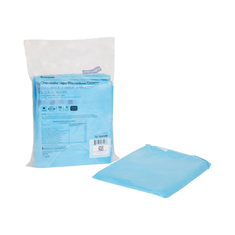 McKesson Full Back Chemotherapy Procedure Gown, Medium -Bag of 10 McKesson Full Back Chemotherapy Procedure Gown, Medium -Bag of 10