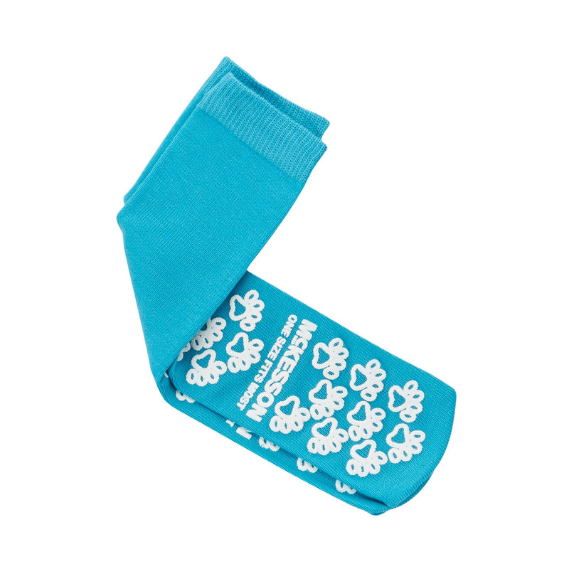 McKesson Paw Prints Slipper Socks, Aqua -Case of 96 McKesson Paw Prints Slipper Socks, Aqua -Case of 96