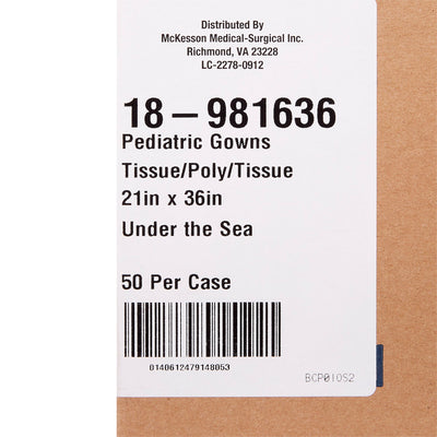 McKesson Pediatric Exam Gown, Under the Sea -Case of 50 McKesson Pediatric Exam Gown, Under the Sea -Case of 50