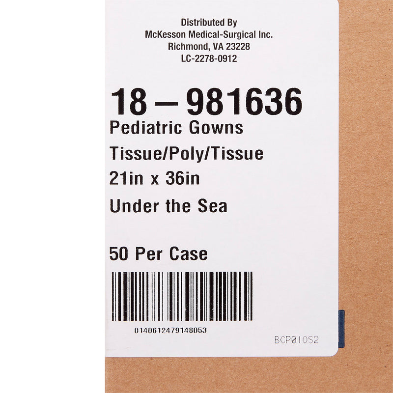 McKesson Pediatric Exam Gown, Under the Sea -Case of 50 McKesson Pediatric Exam Gown, Under the Sea -Case of 50