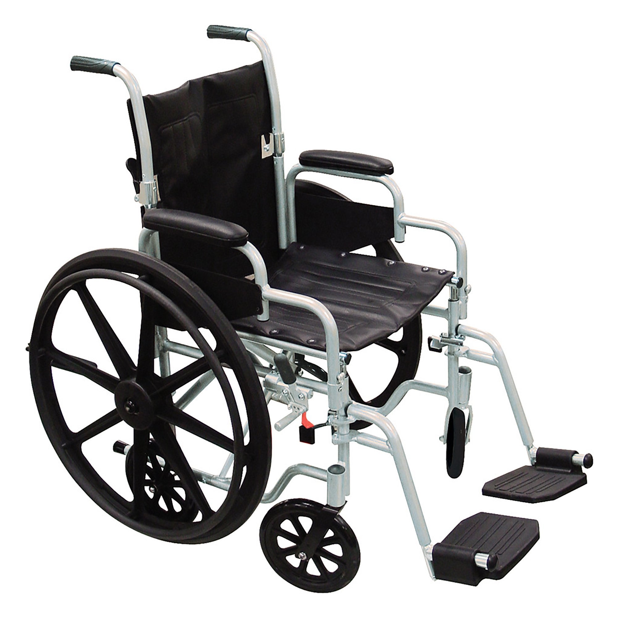 drive Poly-Fly High Strength Lightweight Wheelchair / Flyweight Transport Chair, Black with Silver Finish -Each drive Poly-Fly High Strength Lightweight Wheelchair / Flyweight Transport Chair, Black with Silver Finish -Each