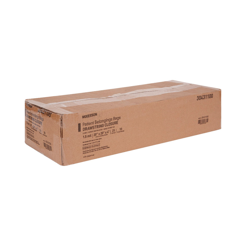 McKesson Patient Belongings Bag, Clear -Case of 250 McKesson Patient Belongings Bag, Clear -Case of 250