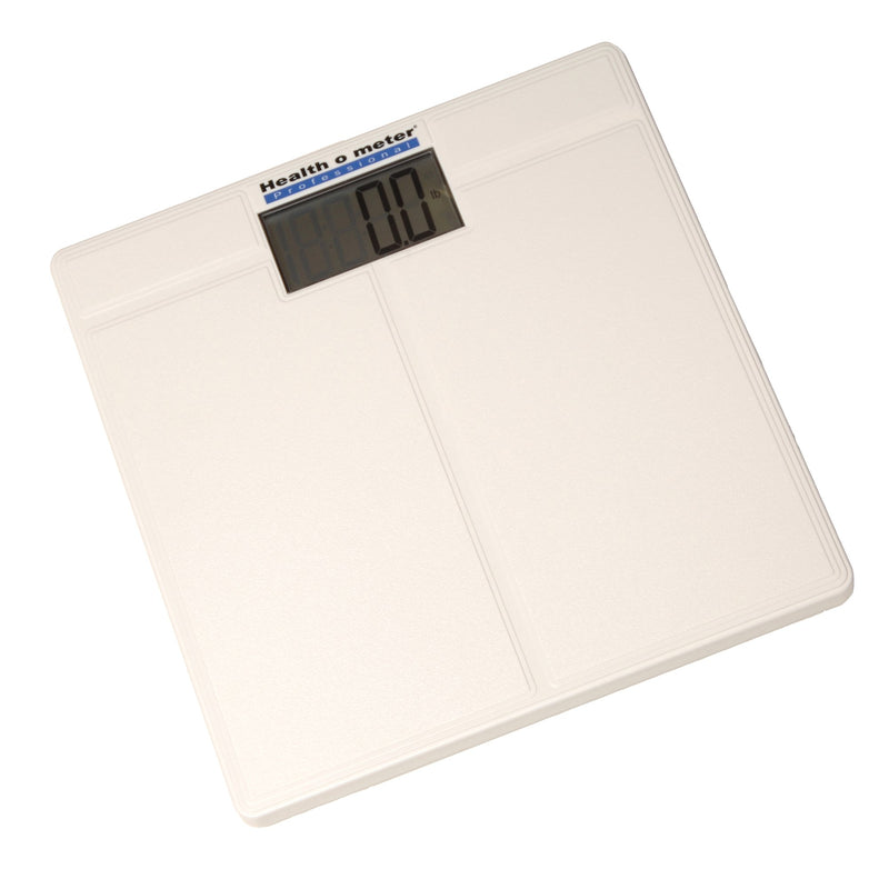 Health O Meter Digital LCD Display Floor Scale 397lbs Capacity, White -Case of 4 Health O Meter Digital LCD Display Floor Scale 397lbs Capacity, White -Case of 4