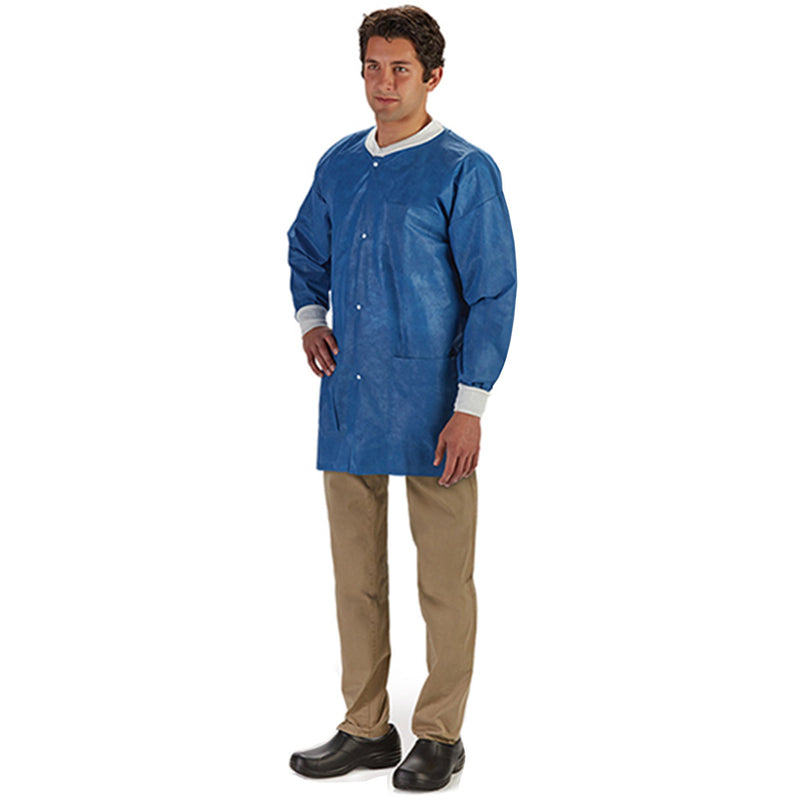 LabMates Lab Jacket, 2X-Large, Blue -Bag of 10 LabMates Lab Jacket, 2X-Large, Blue -Bag of 10