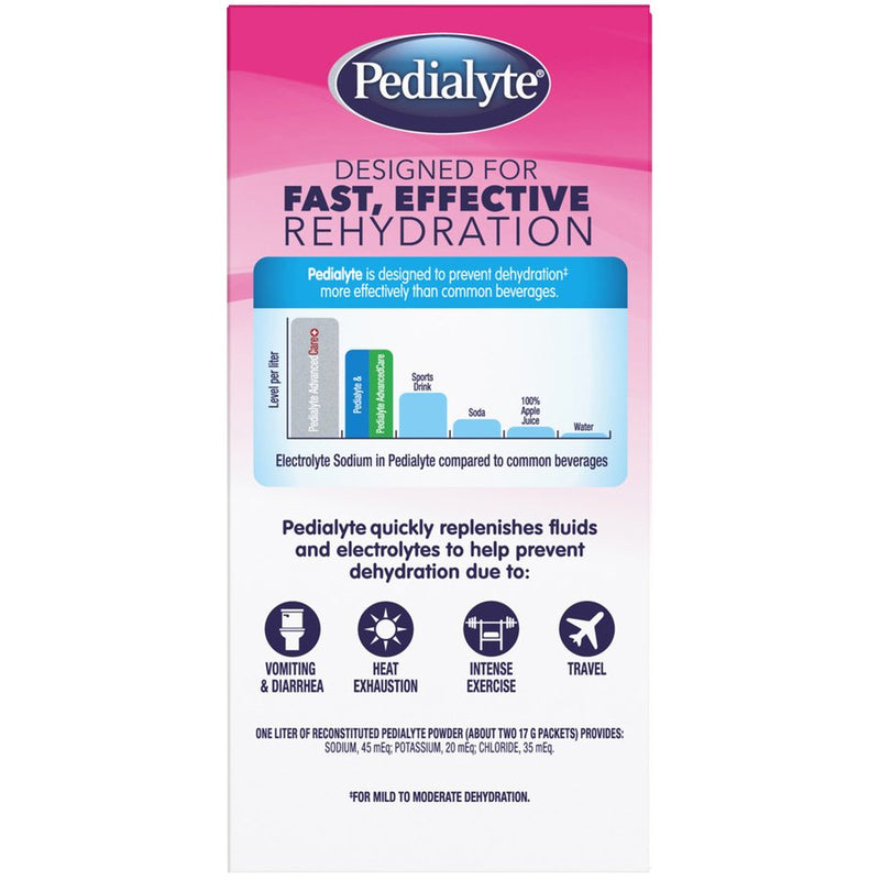Pedialyte Powder Packs Pediatric Oral Electrolyte Solution, Strawberry Lemonade, 0.6 oz. Individual Packet -Case of 36 Pedialyte Powder Packs Pediatric Oral Electrolyte Solution, Strawberry Lemonade, 0.6 oz. Individual Packet -Case of 36