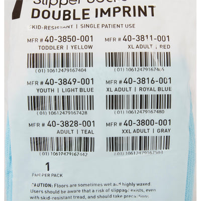 McKesson Terries Youth Slipper Socks Skid-Resistant Tread Sole and Top, Light Blue -Case of 48 McKesson Terries Youth Slipper Socks Skid-Resistant Tread Sole and Top, Light Blue -Case of 48