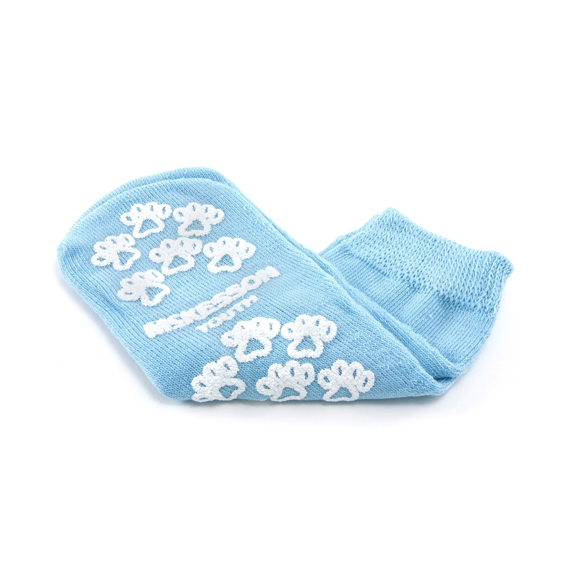 McKesson Terries Youth Slipper Socks Skid-Resistant Tread Sole and Top, Light Blue -Case of 48 McKesson Terries Youth Slipper Socks Skid-Resistant Tread Sole and Top, Light Blue -Case of 48