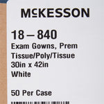 McKesson Premium Patient Exam Gown, One Size Fits Most, White -Case of 50 McKesson Premium Patient Exam Gown, One Size Fits Most, White -Case of 50