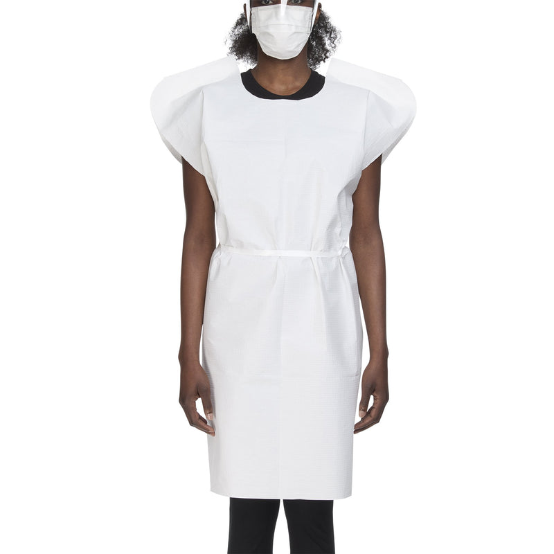 McKesson Premium Patient Exam Gown, One Size Fits Most, White -Case of 50 McKesson Premium Patient Exam Gown, One Size Fits Most, White -Case of 50