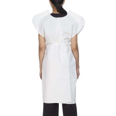 McKesson Patient Exam Gown Open Back, One Size Fits Most, White -Case of 50 McKesson Patient Exam Gown Open Back, One Size Fits Most, White -Case of 50