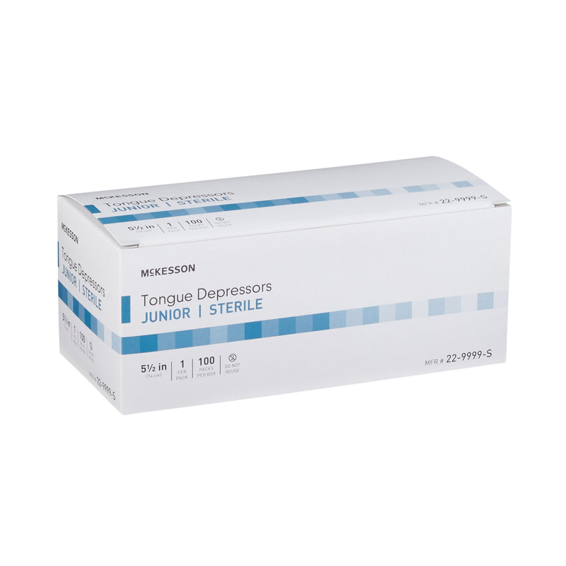 McKesson Tongue Depressors Junior 5.5" Length Wood, Sterile, 15.9 mm -Case of 1000 McKesson Tongue Depressors Junior 5.5" Length Wood, Sterile, 15.9 mm -Case of 1000