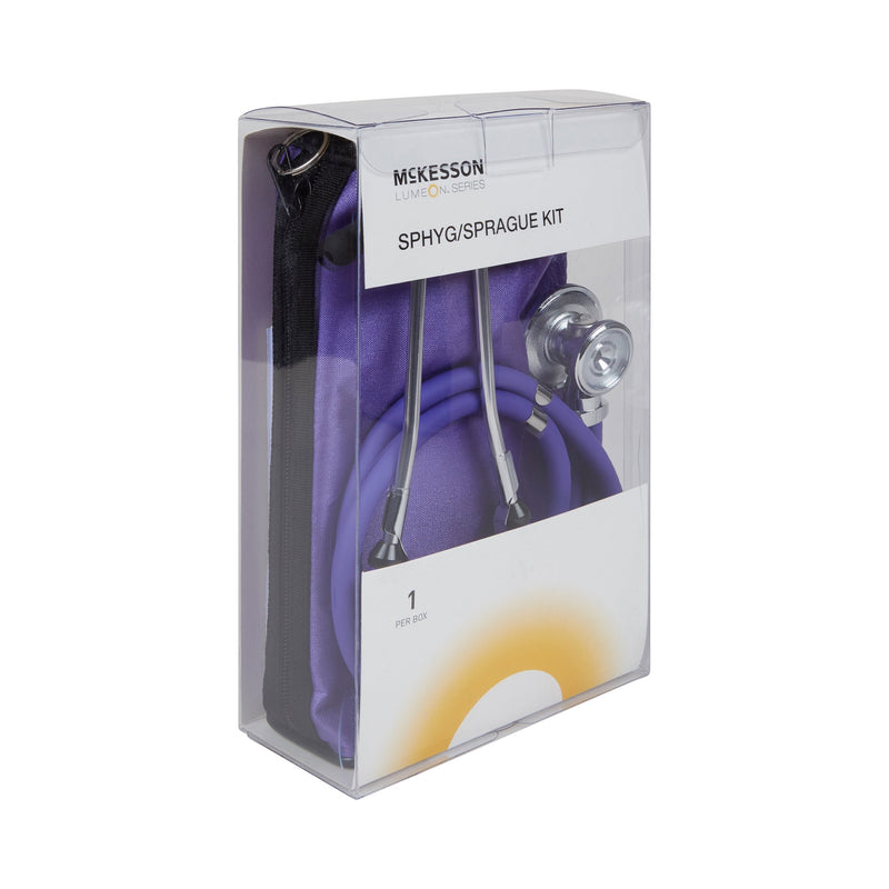 McKesson LUMEON Aneroid Sphygmomanometer/Sprague Kit, Purple -Box of 1 McKesson LUMEON Aneroid Sphygmomanometer/Sprague Kit, Purple -Box of 1