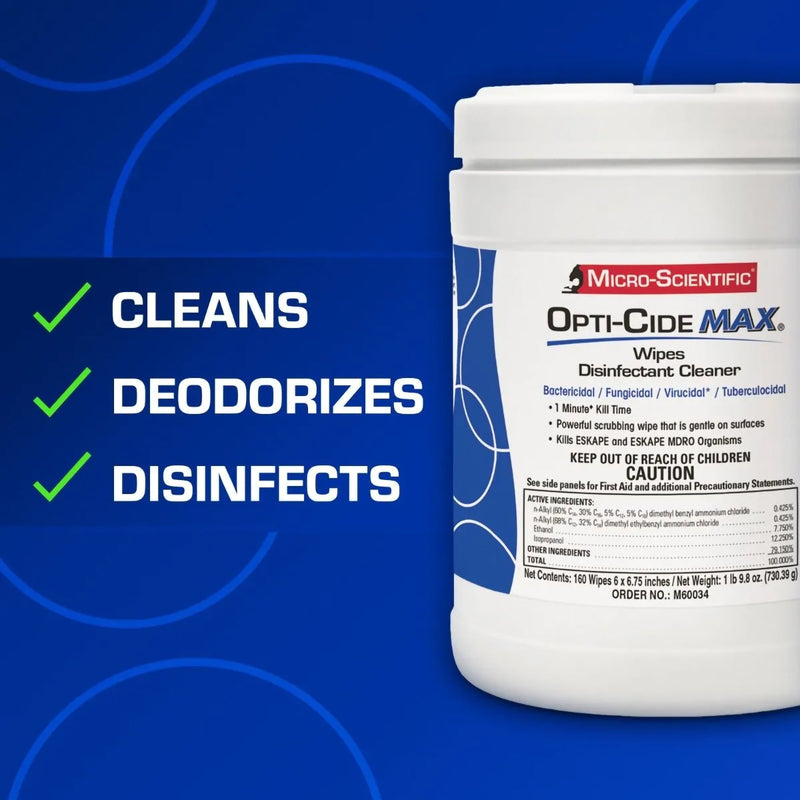Opti-Cide Max Surface Disinfectant Cleaner Wipes -Carton of 1 Opti-Cide Max Surface Disinfectant Cleaner Wipes -Carton of 1