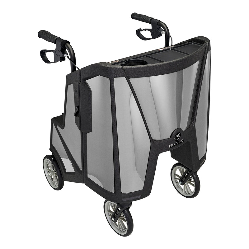 Tour Adjustable Height Folding 4 Wheel Rollator, Pure Silver -Each Tour Adjustable Height Folding 4 Wheel Rollator, Pure Silver -Each