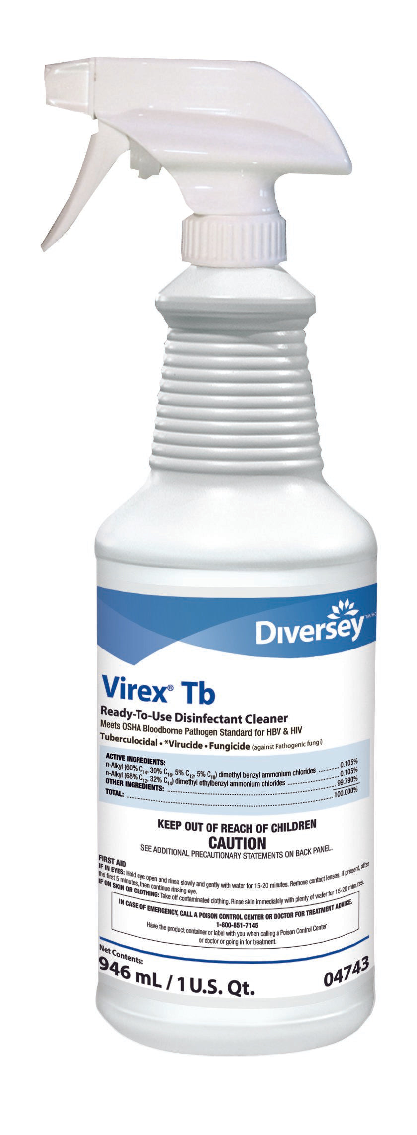 Virex Tb Surface Disinfectant Cleaner, 32oz -Case of 12 Virex Tb Surface Disinfectant Cleaner, 32oz -Case of 12