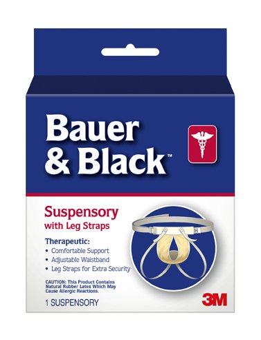 Bauer & Black Suspensory with Leg Straps, Medium -Case of 48 Bauer & Black Suspensory with Leg Straps, Medium -Case of 48