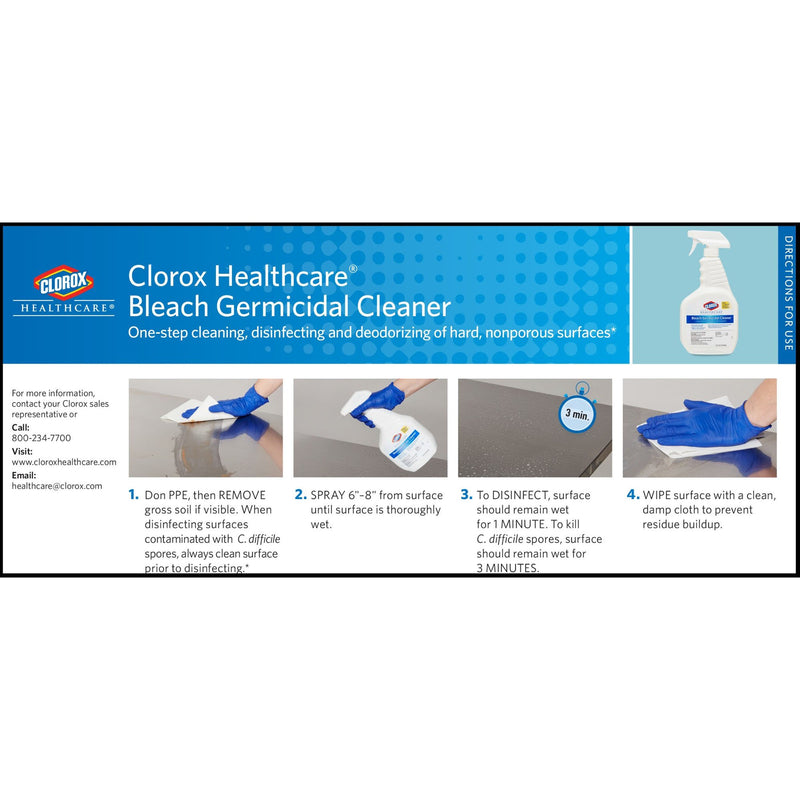 Clorox Healthcare Bleach Germicidal Cleaner, 1 gal. Jug -Case of 4 Clorox Healthcare Bleach Germicidal Cleaner, 1 gal. Jug -Case of 4