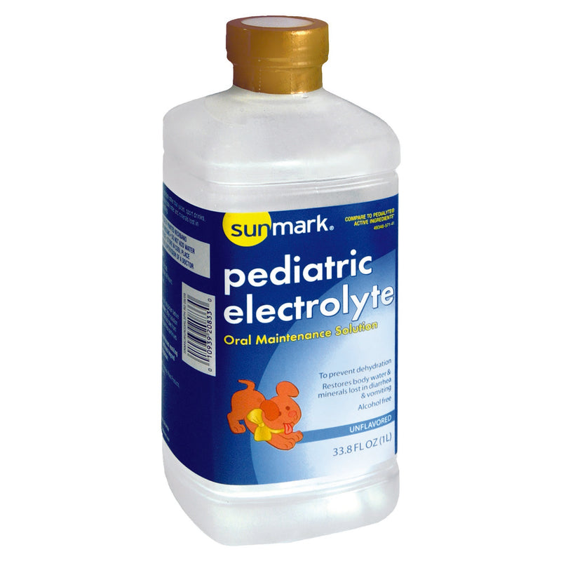 sunmark Pediatric Oral Electrolyte Solution, Unflavored, 33.8 oz. Bottle -Each sunmark Pediatric Oral Electrolyte Solution, Unflavored, 33.8 oz. Bottle -Each