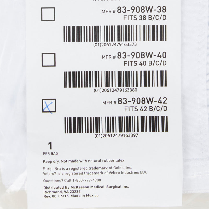 McKesson Surgi-Bra II, 42 Inch, White -Each McKesson Surgi-Bra II, 42 Inch, White -Each