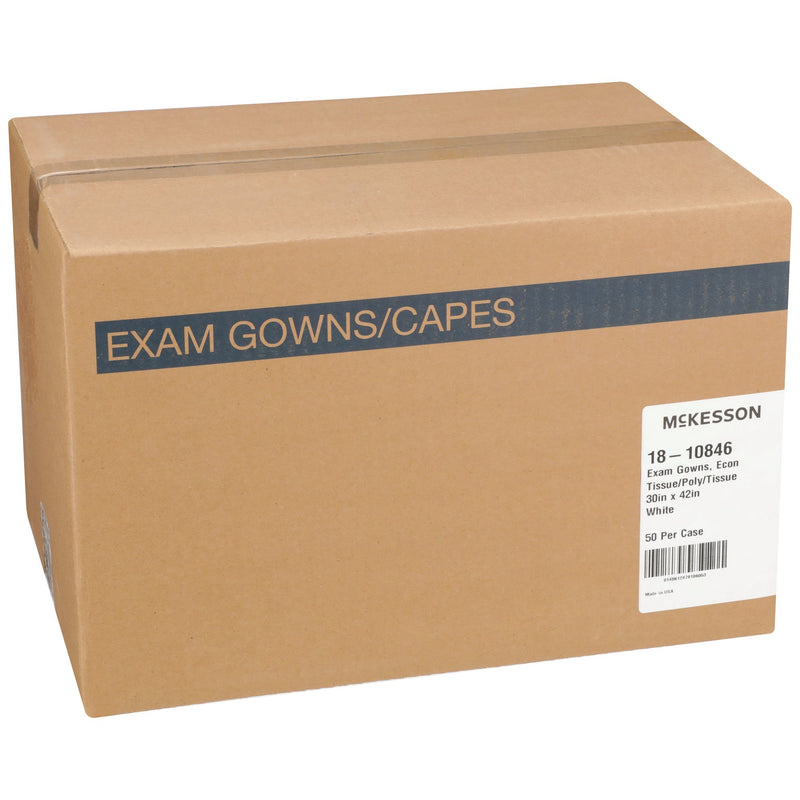 McKesson Patient Exam Gown, One Size Fits Most, White -Each McKesson Patient Exam Gown, One Size Fits Most, White -Each